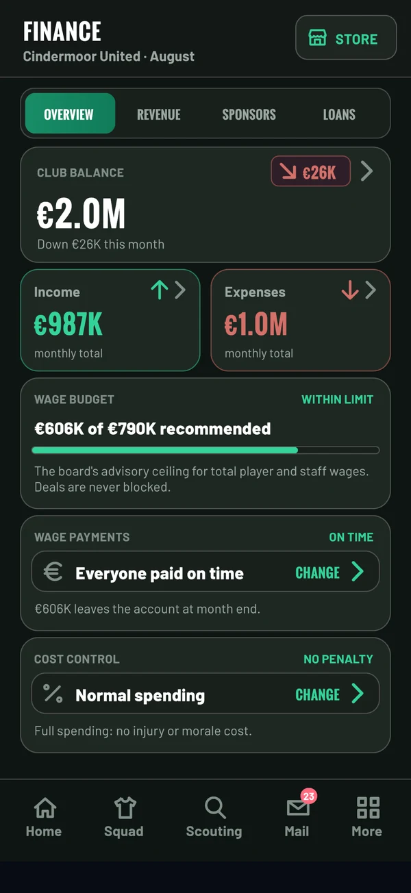 Club finances