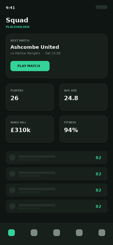 Squad screen